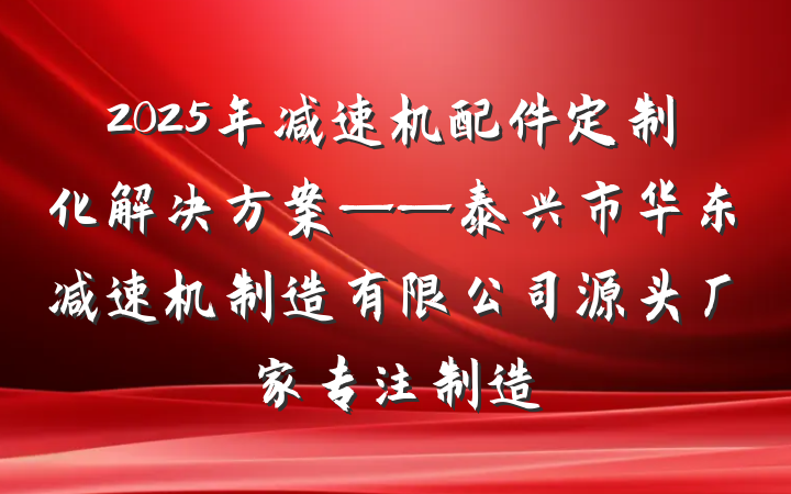 2025年减速机配件定制化解决方案——泰兴市华东减速机制造有限公司源头厂家专注制造