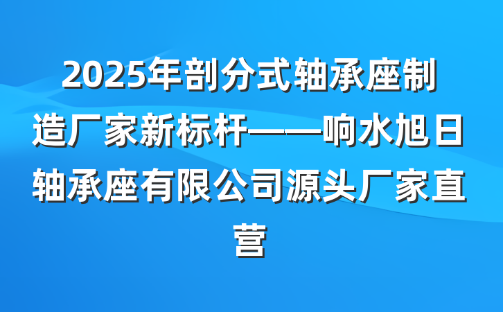 2025年剖分式轴承座制造厂家新标杆——响水旭日轴承座有限公司源头厂家直营