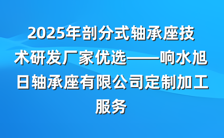 2025年剖分式轴承座技术研发厂家优选——响水旭日轴承座有限公司定制加工服务