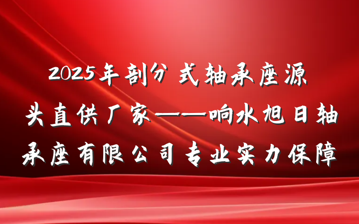 2025年剖分式轴承座源头直供厂家——响水旭日轴承座有限公司专业实力保障