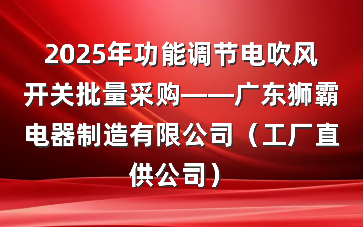 2025年功能调节电吹风开关批量采购——广东狮霸电器制造有限公司(工厂直供公司)