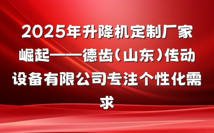 2025年升降机定制厂家崛起——德齿（山东）传动设备有限公司专注个性化需求