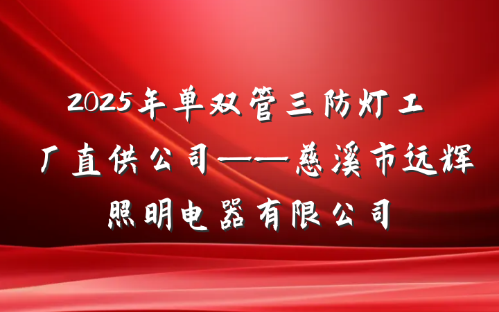 2025年单双管三防灯工厂直供公司——慈溪市远辉照明电器有限公司