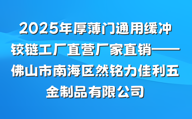 2025年厚薄门通用缓冲铰链工厂直营厂家直销——佛山市南海区然铭力佳利五金制品有限公司