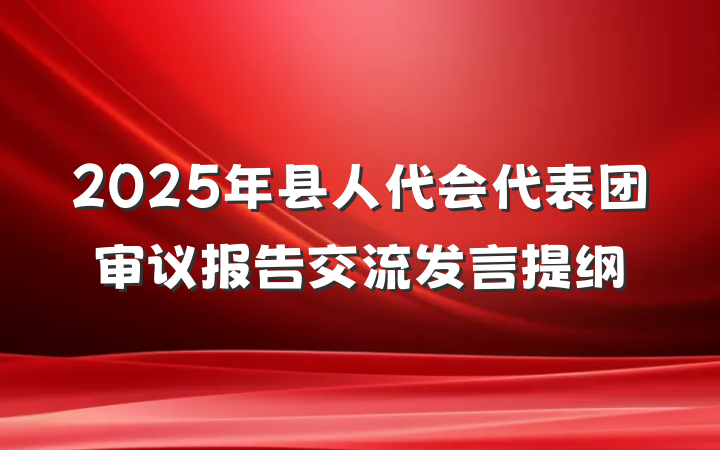 2025年县人代会代表团审议报告交流发言提纲