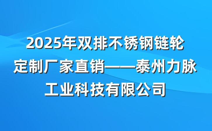 2025年双排不锈钢链轮定制厂家直销——泰州力脉工业科技有限公司