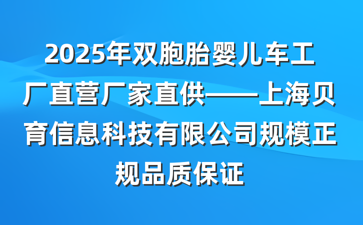 2025年双胞胎婴儿车工厂直营厂家直供——上海贝育信息科技有限公司规模正规品质保证