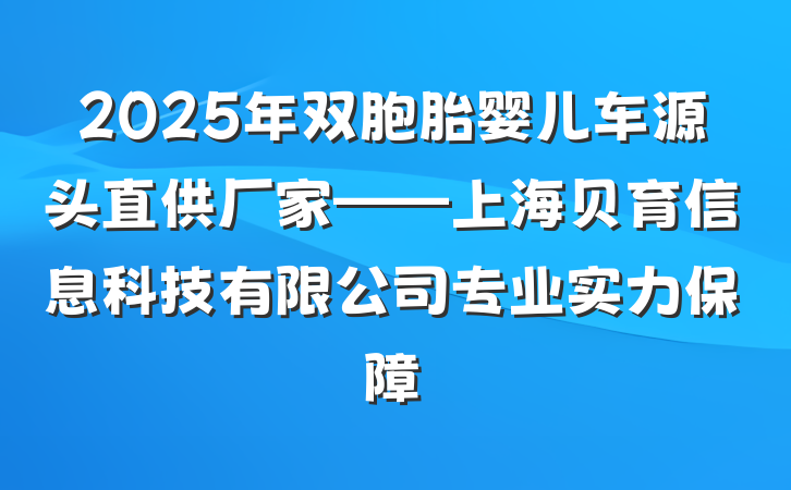 2025年双胞胎婴儿车源头直供厂家——上海贝育信息科技有限公司专业实力保障