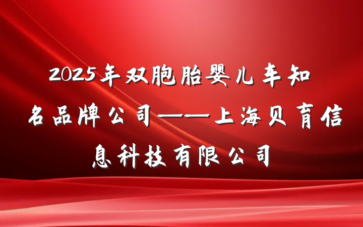 2025年双胞胎婴儿车知名品牌公司——上海贝育信息科技有限公司
