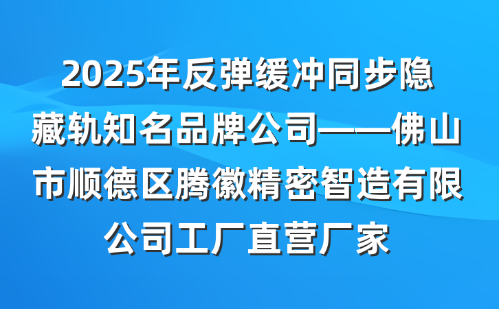 2025年反弹缓冲同步隐藏轨知名品牌公司——佛山市顺德区腾徽精密智造有限公司工厂直营厂家