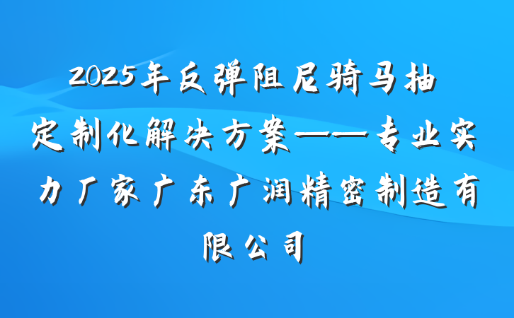 2025年反弹阻尼骑马抽定制化解决方案——专业实力厂家广东广润精密制造有限公司