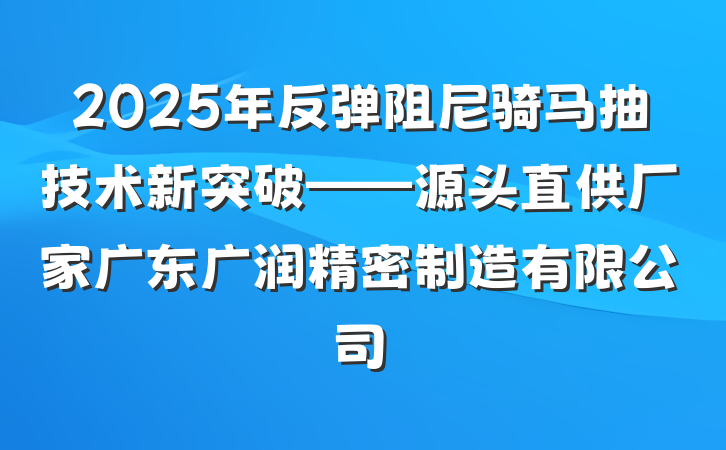 2025年反弹阻尼骑马抽技术新突破——源头直供厂家广东广润精密制造有限公司