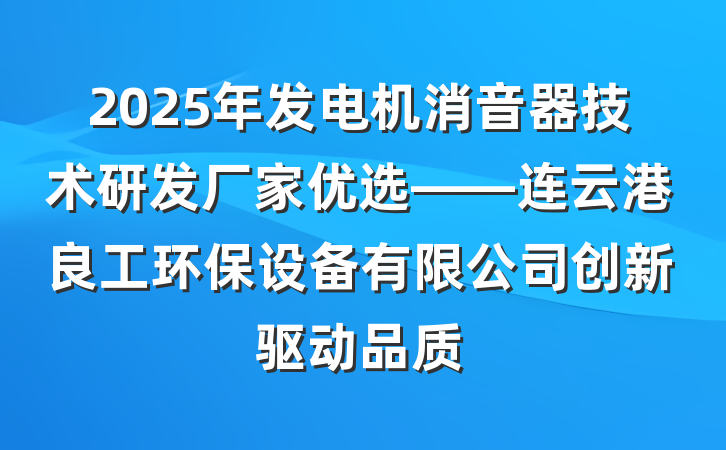 2025年发电机消音器技术研发厂家优选——连云港良工环保设备有限公司创新驱动品质