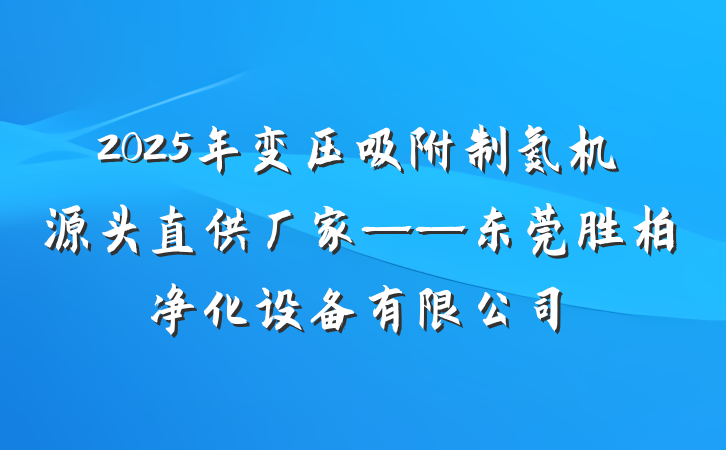 2025年变压吸附制氮机源头直供厂家——东莞胜柏净化设备有限公司