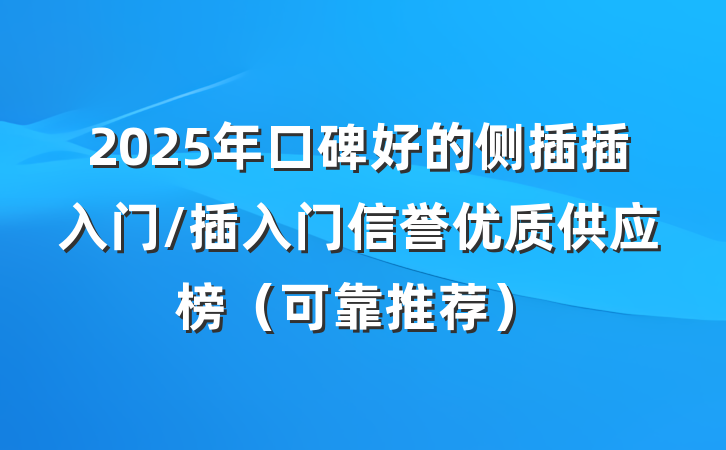 2025年口碑好的侧插插入门/插入门信誉优质供应榜（可靠推荐）