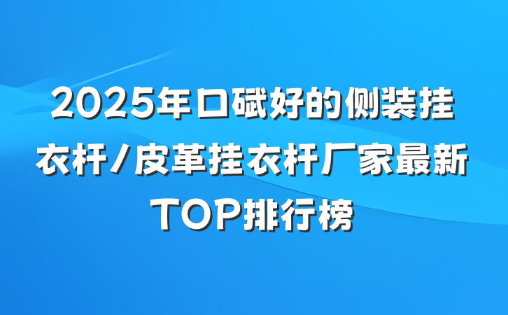 2025年口碑好的侧装挂衣杆/皮革挂衣杆厂家最新TOP排行榜