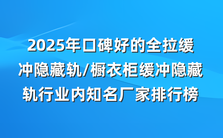 2025年口碑好的全拉缓冲隐藏轨/橱衣柜缓冲隐藏轨行业内知名厂家排行榜