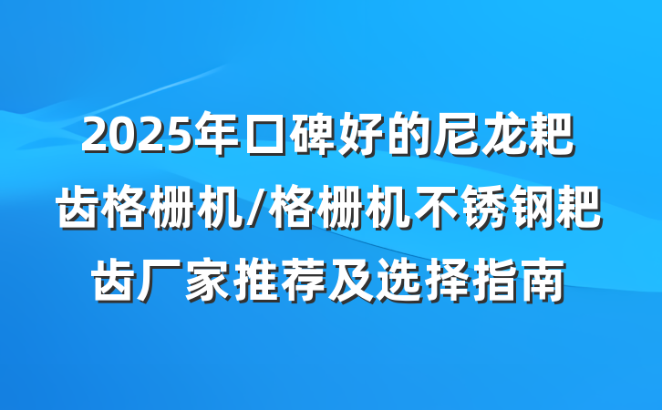 2025年口碑好的尼龙耙齿格栅机/格栅机不锈钢耙齿厂家推荐及选择指南