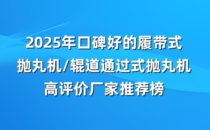 2025年口碑好的履带式抛丸机/辊道通过式抛丸机高评价厂家推荐榜