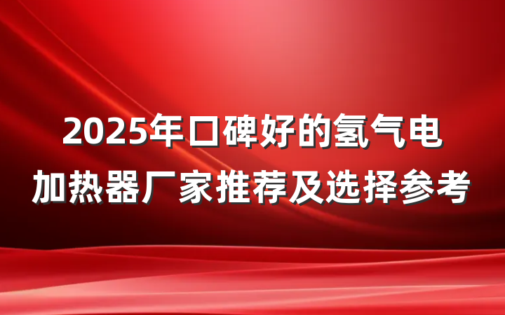 2025年口碑好的氢气电加热器厂家推荐及选择参考