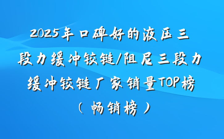 2025年口碑好的液压三段力缓冲铰链/阻尼三段力缓冲铰链厂家销量TOP榜（畅销榜）