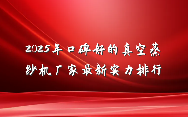 2025年口碑好的真空蒸纱机厂家最新实力排行