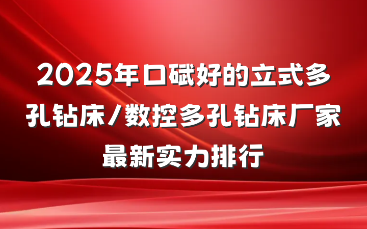 2025年口碑好的立式多孔钻床/数控多孔钻床厂家最新实力排行
