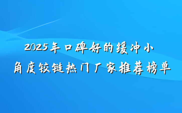 2025年口碑好的缓冲小角度铰链热门厂家推荐榜单