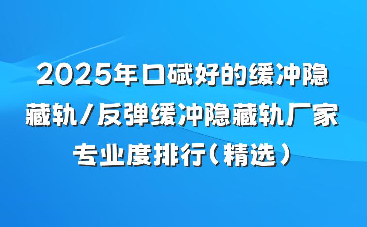 2025年口碑好的缓冲隐藏轨/反弹缓冲隐藏轨厂家专业度排行（精选）