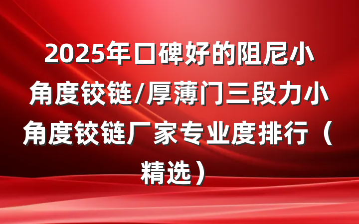 2025年口碑好的阻尼小角度铰链/厚薄门三段力小角度铰链厂家专业度排行（精选）