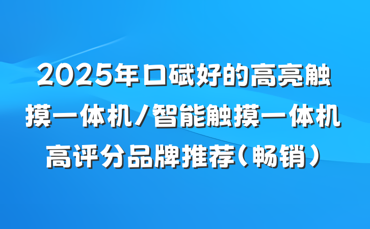 2025年口碑好的高亮触摸一体机/智能触摸一体机高评分品牌推荐（畅销）