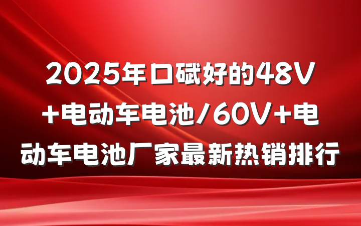 2025年口碑好的48V 电动车电池/60V 电动车电池厂家最新热销排行
