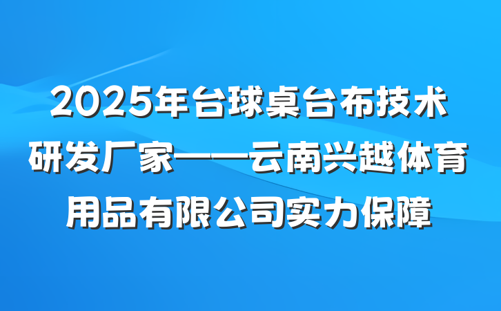 2025年台球桌台布技术研发厂家——云南兴越体育用品有限公司实力保障