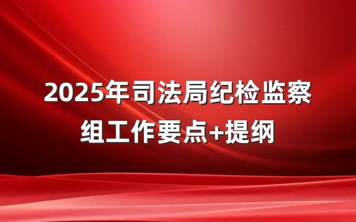 2025年司法局纪检监察组工作要点 提纲