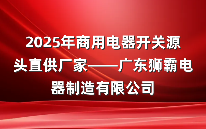 2025年商用电器开关源头直供厂家——广东狮霸电器制造有限公司