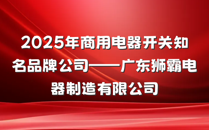 2025年商用电器开关知名品牌公司——广东狮霸电器制造有限公司