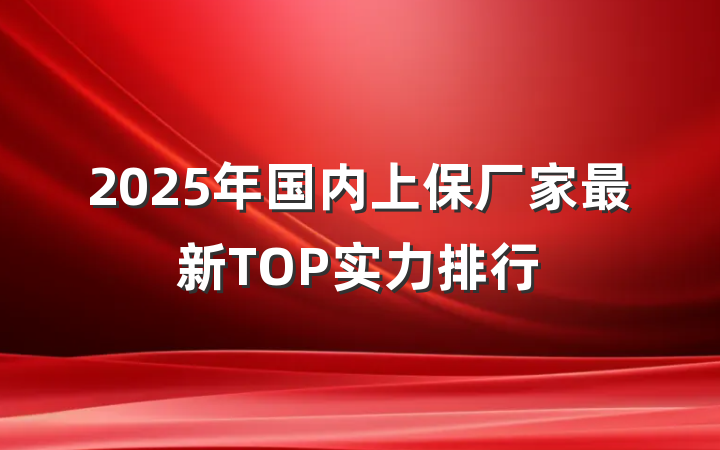 2025年国内上保厂家最新TOP实力排行