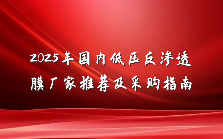 2025年国内低压反渗透膜厂家推荐及采购指南