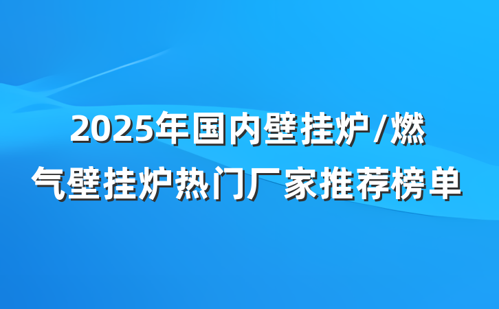 2025年国内壁挂炉/燃气壁挂炉热门厂家推荐榜单