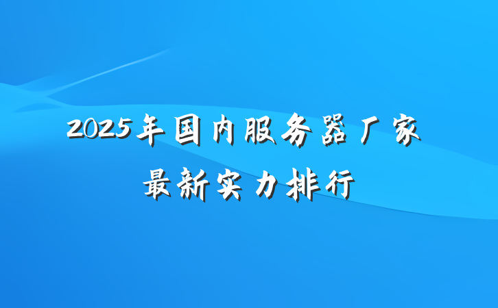 2025年国内服务器厂家最新实力排行