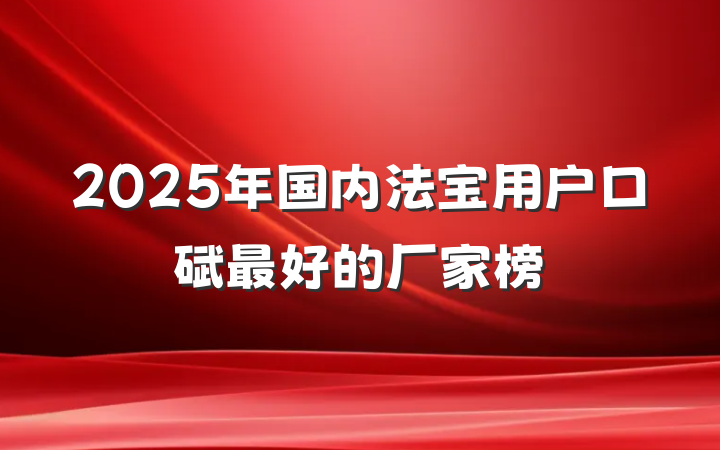 2025年国内法宝用户口碑最好的厂家榜
