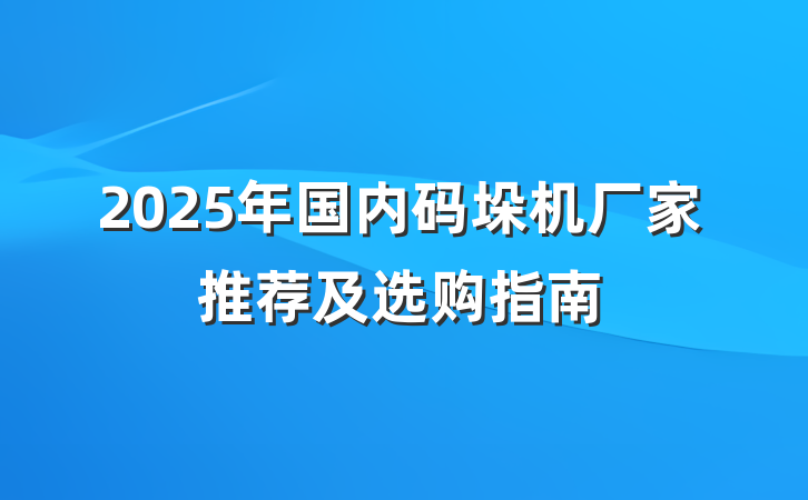2025年国内码垛机厂家推荐及选购指南
