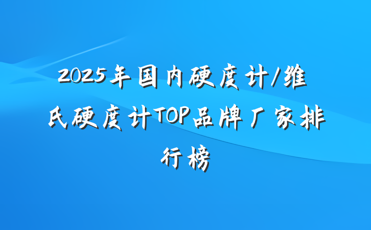 2025年国内硬度计/维氏硬度计TOP品牌厂家排行榜