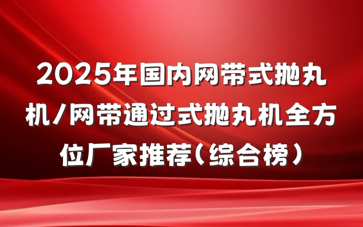 2025年国内网带式抛丸机/网带通过式抛丸机全方位厂家推荐（综合榜）