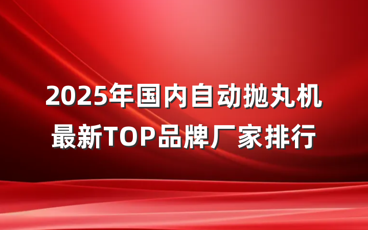 2025年国内自动抛丸机最新TOP品牌厂家排行