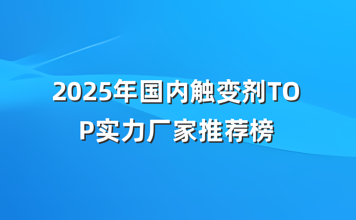 2025年国内触变剂TOP实力厂家推荐榜