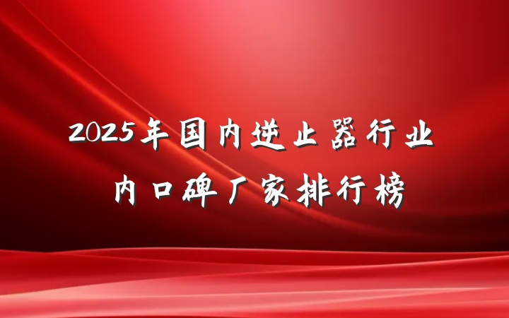 2025年国内逆止器行业内口碑厂家排行榜