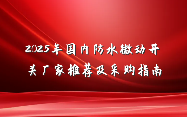 2025年国内防水微动开关厂家推荐及采购指南