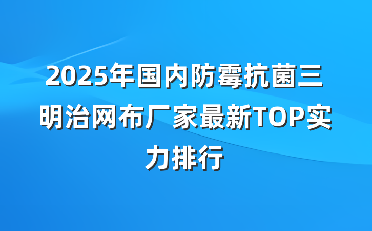 2025年国内防霉抗菌三明治网布厂家最新TOP实力排行