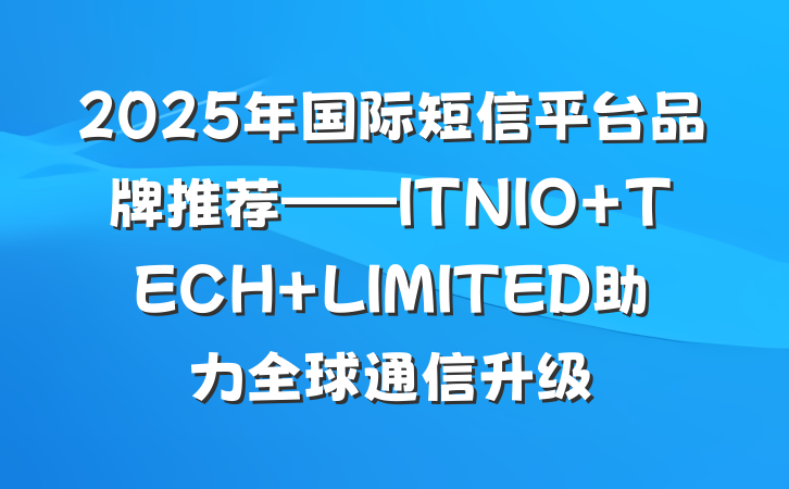 2025年国际短信平台品牌推荐——ITNIO TECH LIMITED助力全球通信升级